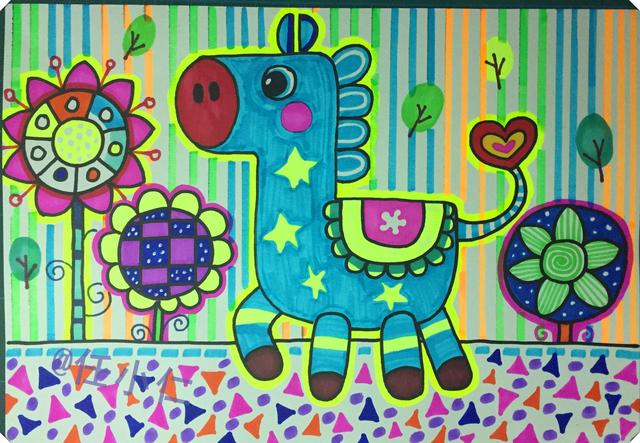 儿童画:《快乐的小马》教程解析